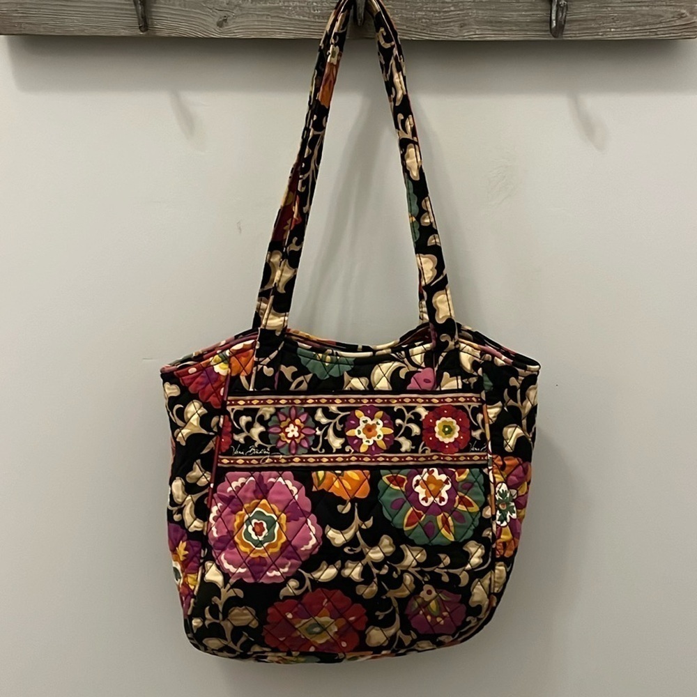 Vera Bradley Suzani Holiday Tote Floral Quilted Retired - Picture 2 of 9